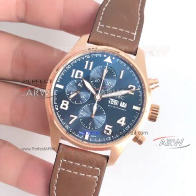 Perfect Replica IWC Schaffhausen Blue Dial Swiss 7750 Automatic Watch